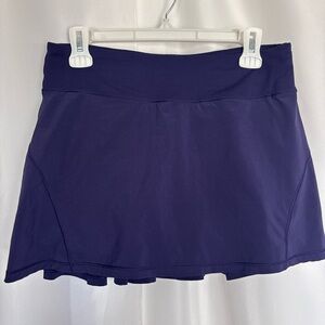 Lululemon Dark Blue Pleated Athletic Tennis Skirt with Shorts Size 6 Tall